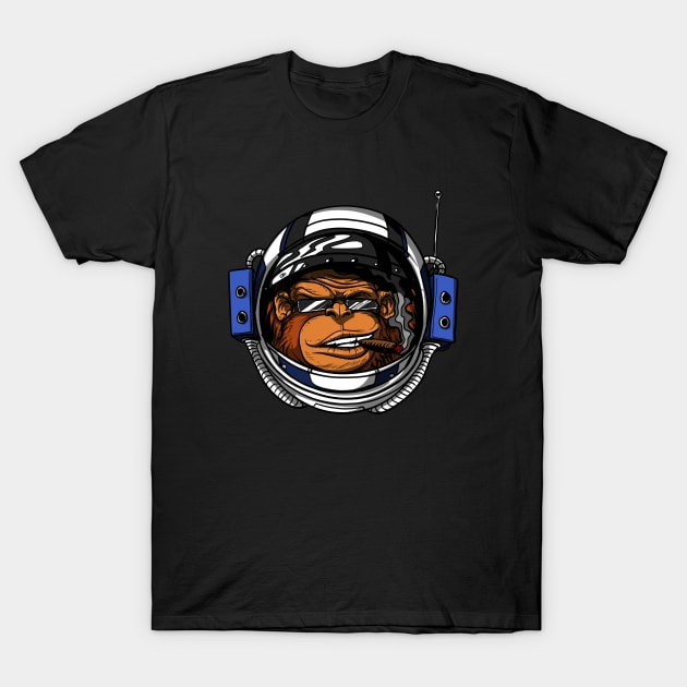 Monkey Space Astronaut T-Shirt by underheaven